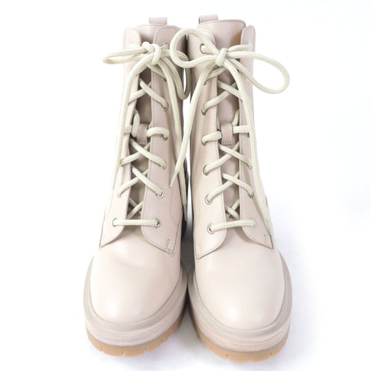 HERMES Ankle boots Main: Leather pink beige Women 37 Used Authentic