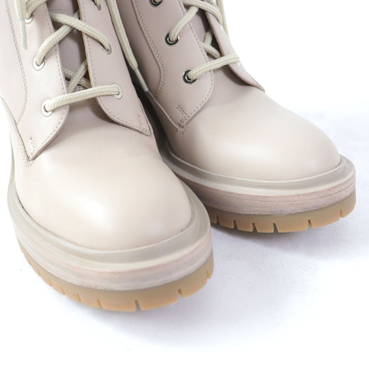 HERMES Ankle boots Main: Leather pink beige Women 37 Used Authentic