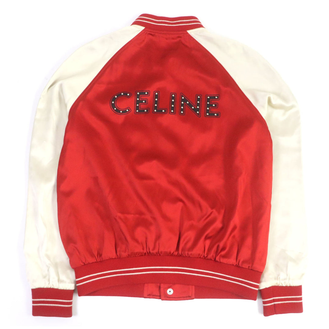 CELINE Stajan 2V87C851C Outer: 100% rayon, Lining: 100% acetate, Pocket lining: 100% cotton Red THE DANCING KID TEDDY JACKET mens 48 Used Authentic