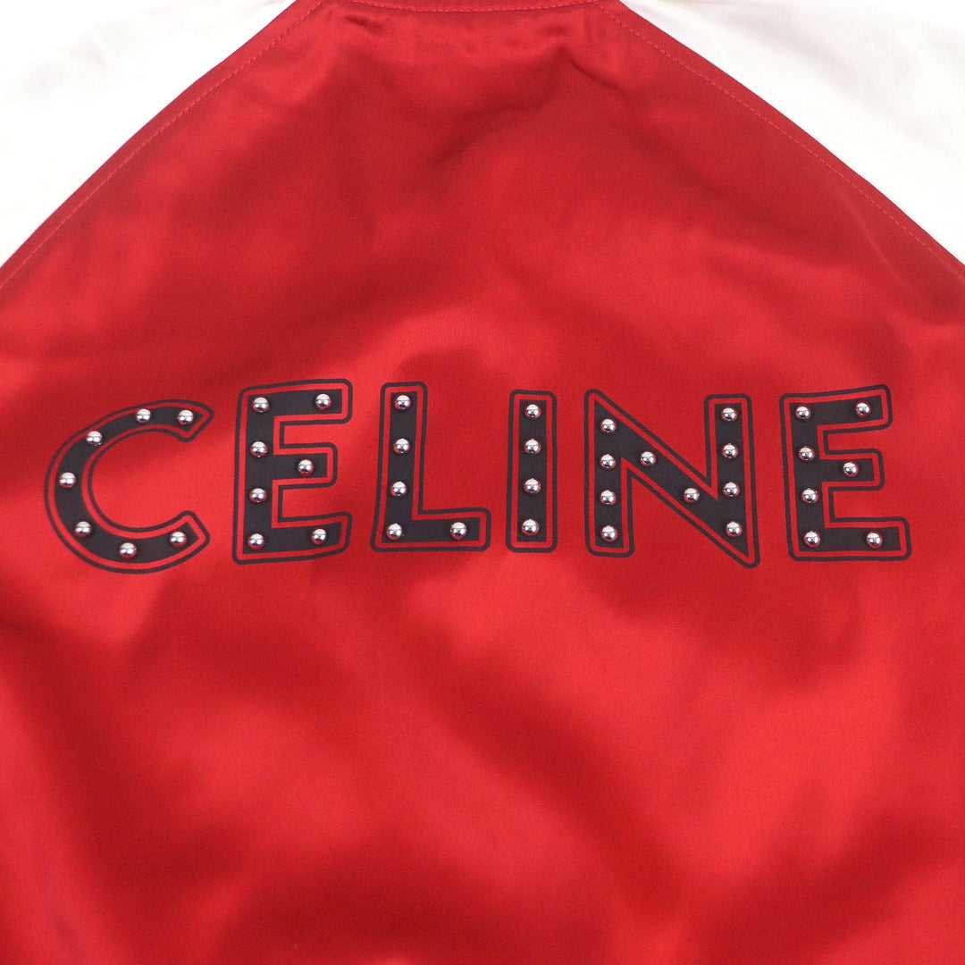 CELINE Stajan 2V87C851C Outer: 100% rayon, Lining: 100% acetate, Pocket lining: 100% cotton Red THE DANCING KID TEDDY JACKET mens 48 Used Authentic