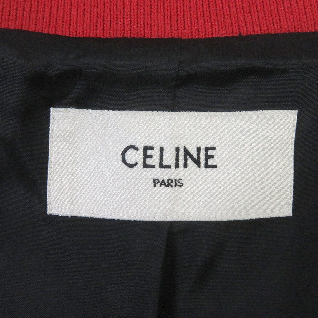 CELINE Stajan 2V87C851C Outer: 100% rayon, Lining: 100% acetate, Pocket lining: 100% cotton Red THE DANCING KID TEDDY JACKET mens 48 Used Authentic