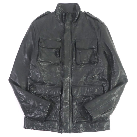 AKM Riders jacket A009-HL01 Leather, Cotton black mens L Used Authentic