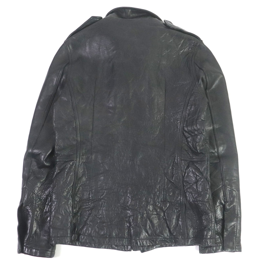 AKM Riders jacket A009-HL01 Leather, Cotton black mens L Used Authentic