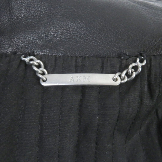 AKM Riders jacket A009-HL01 Leather, Cotton black mens L Used Authentic