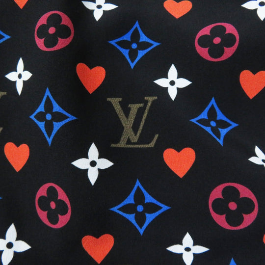 LOUIS VUITTON dress FK‚cR51 Outer material: 100% silk, part: 90% cotton, part: 7% nylon, part: 3% polyurethane black multi Game On Ruffle Scoop Neck Babydoll Dress Women 36 Used Authentic
