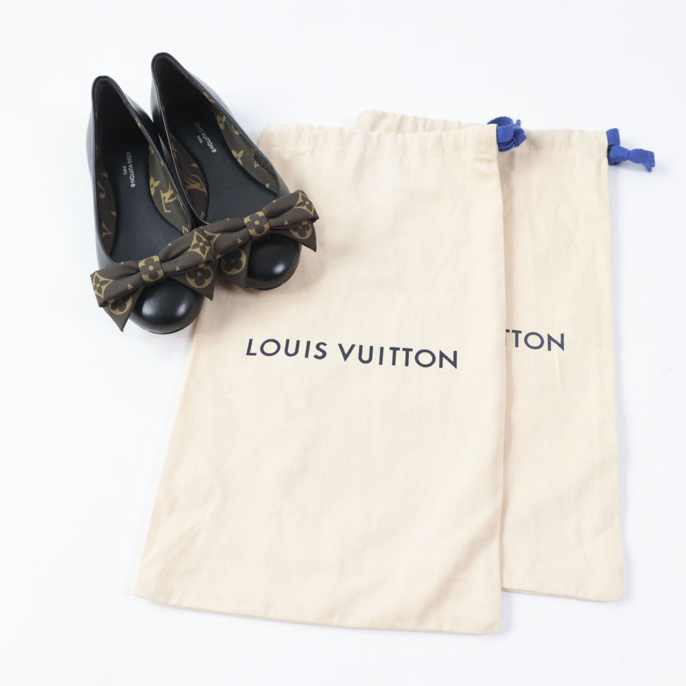 LOUIS VUITTON pumps Main: Leather Black brown Popi Line ballerina Women 34 Used Authentic