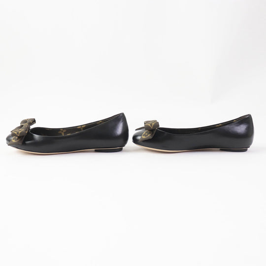 LOUIS VUITTON pumps Main: Leather Black brown Popi Line ballerina Women 34 Used Authentic