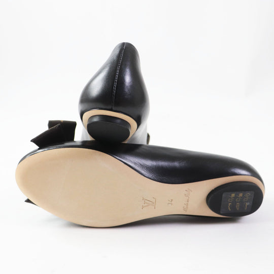 LOUIS VUITTON pumps Main: Leather Black brown Popi Line ballerina Women 34 Used Authentic