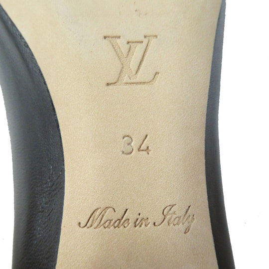 LOUIS VUITTON pumps Main: Leather Black brown Popi Line ballerina Women 34 Used Authentic