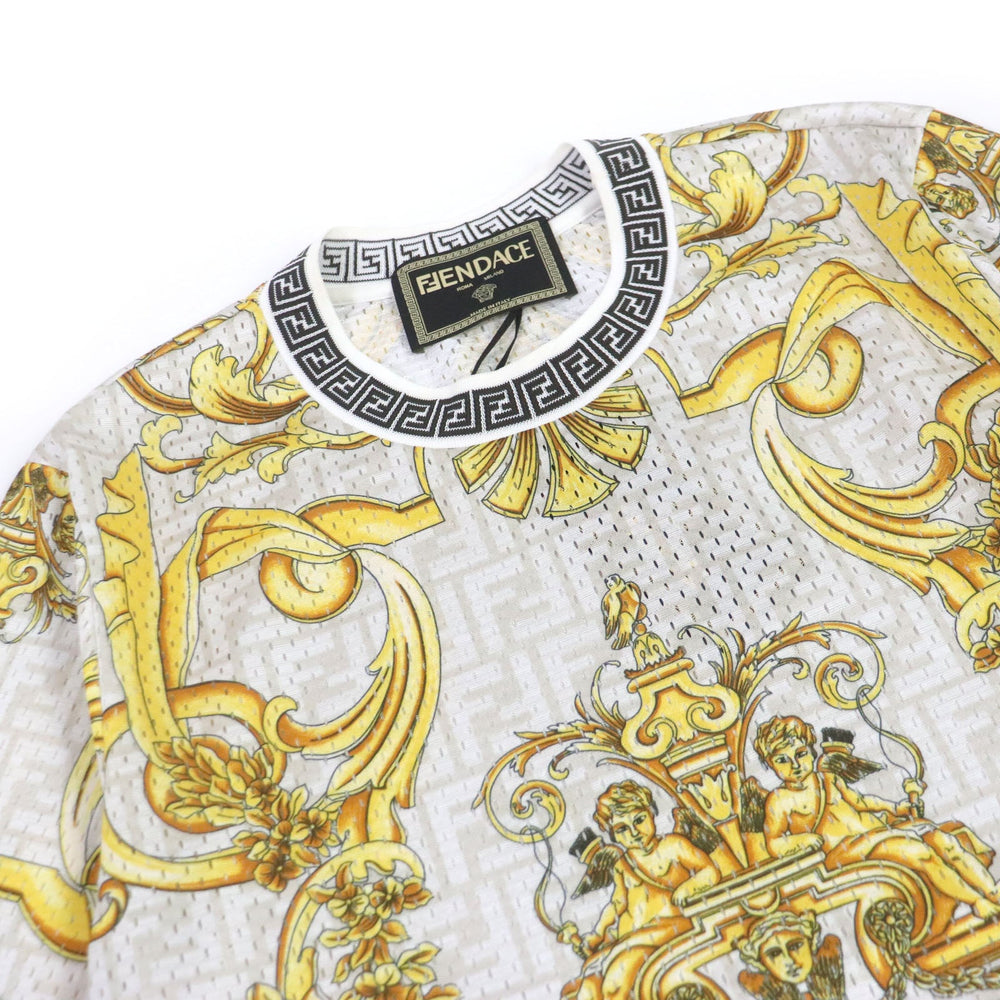 FENDI Short sleeve T-shirt FAF649 Main: 100% polyester natural mens XS Used Authentic