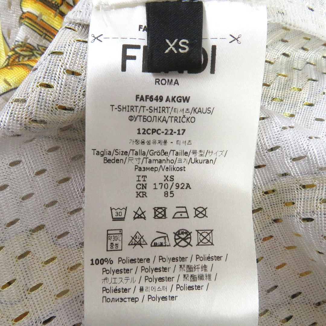 FENDI Short sleeve T-shirt FAF649 Main: 100% polyester natural mens XS Used Authentic