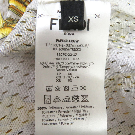 FENDI Short sleeve T-shirt FAF649 Main: 100% polyester natural mens XS Used Authentic