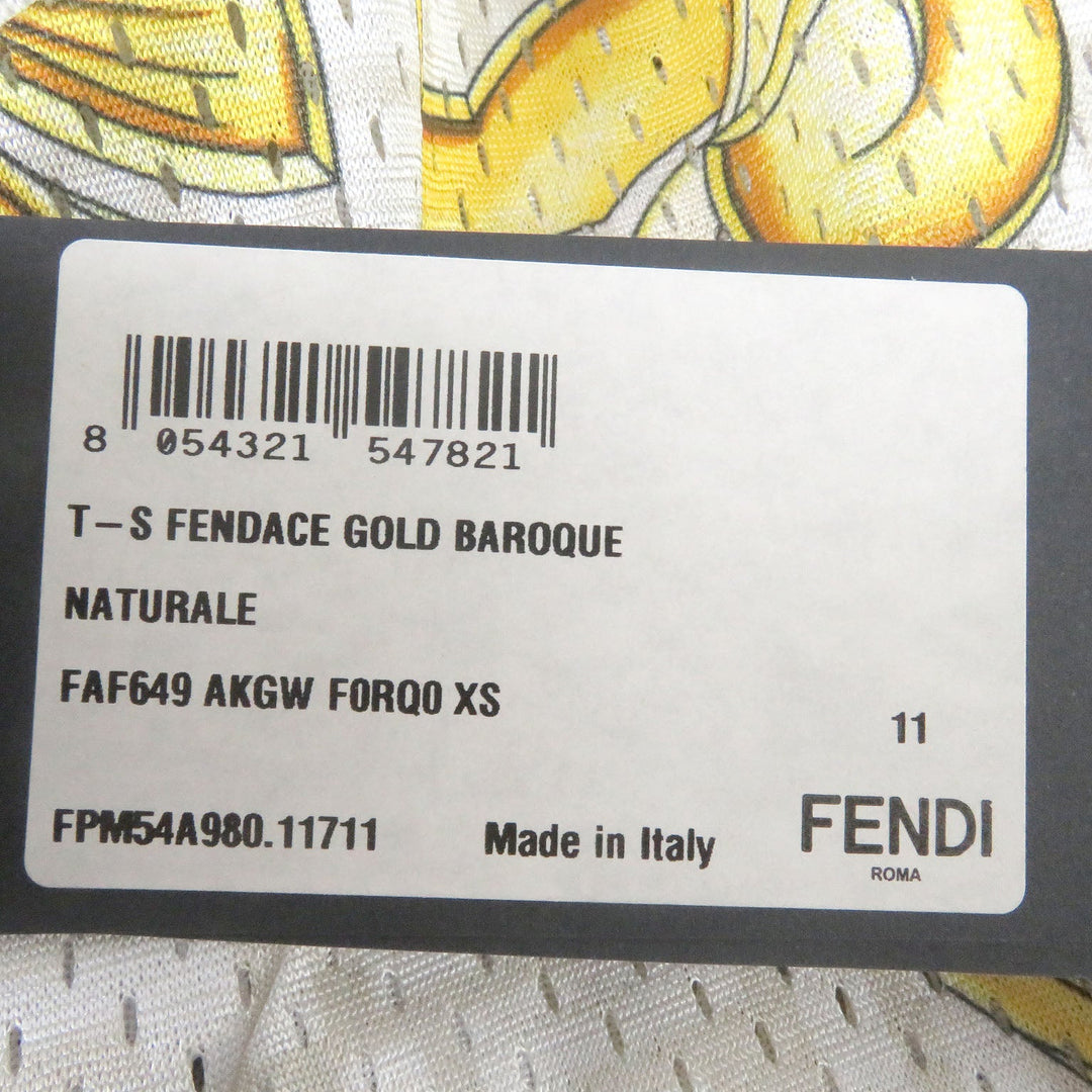 FENDI Short sleeve T-shirt FAF649 Main: 100% polyester natural mens XS Used Authentic