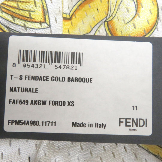 FENDI Short sleeve T-shirt FAF649 Main: 100% polyester natural mens XS Used Authentic