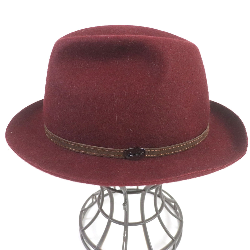 Borsalino hat Main: Rabbit 100% Bordeaux mens Used Authentic