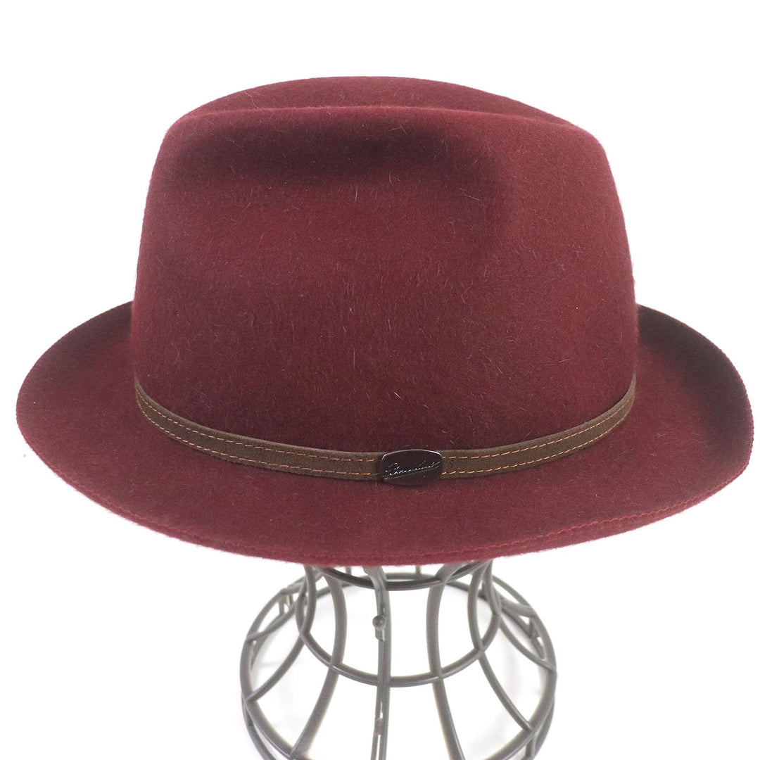 Borsalino hat Main: Rabbit 100% Bordeaux mens Used Authentic