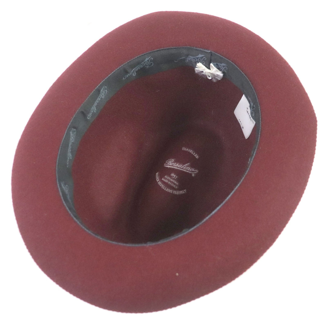 Borsalino hat Main: Rabbit 100% Bordeaux mens Used Authentic