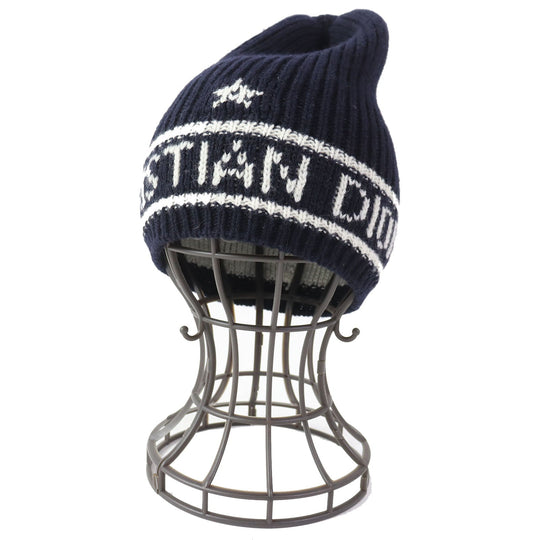 Christian Dior Knit cap 31NOE714IXGH Main: 70% wool, Main: 30% cashmere Navy white Women Used Authentic