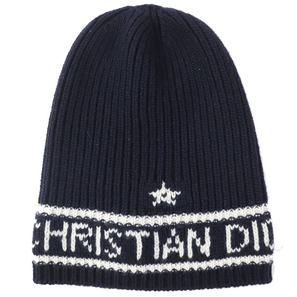 Christian Dior Knit cap 31NOE714IXGH Main: 70% wool, Main: 30% cashmere Navy white Women Used Authentic