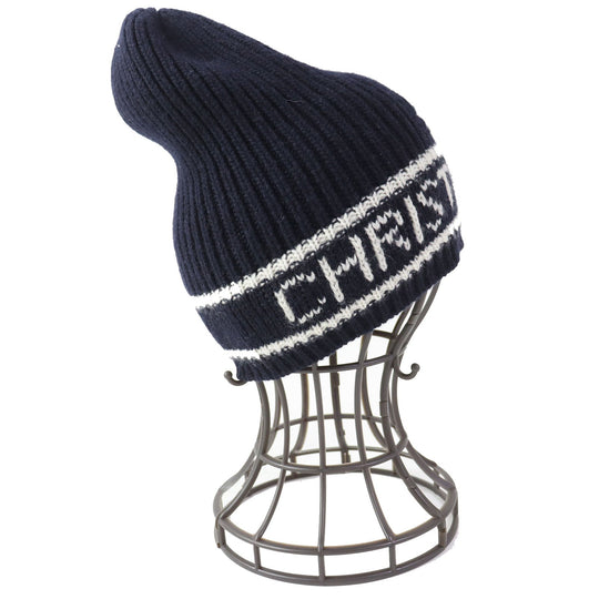 Christian Dior Knit cap 31NOE714IXGH Main: 70% wool, Main: 30% cashmere Navy white Women Used Authentic
