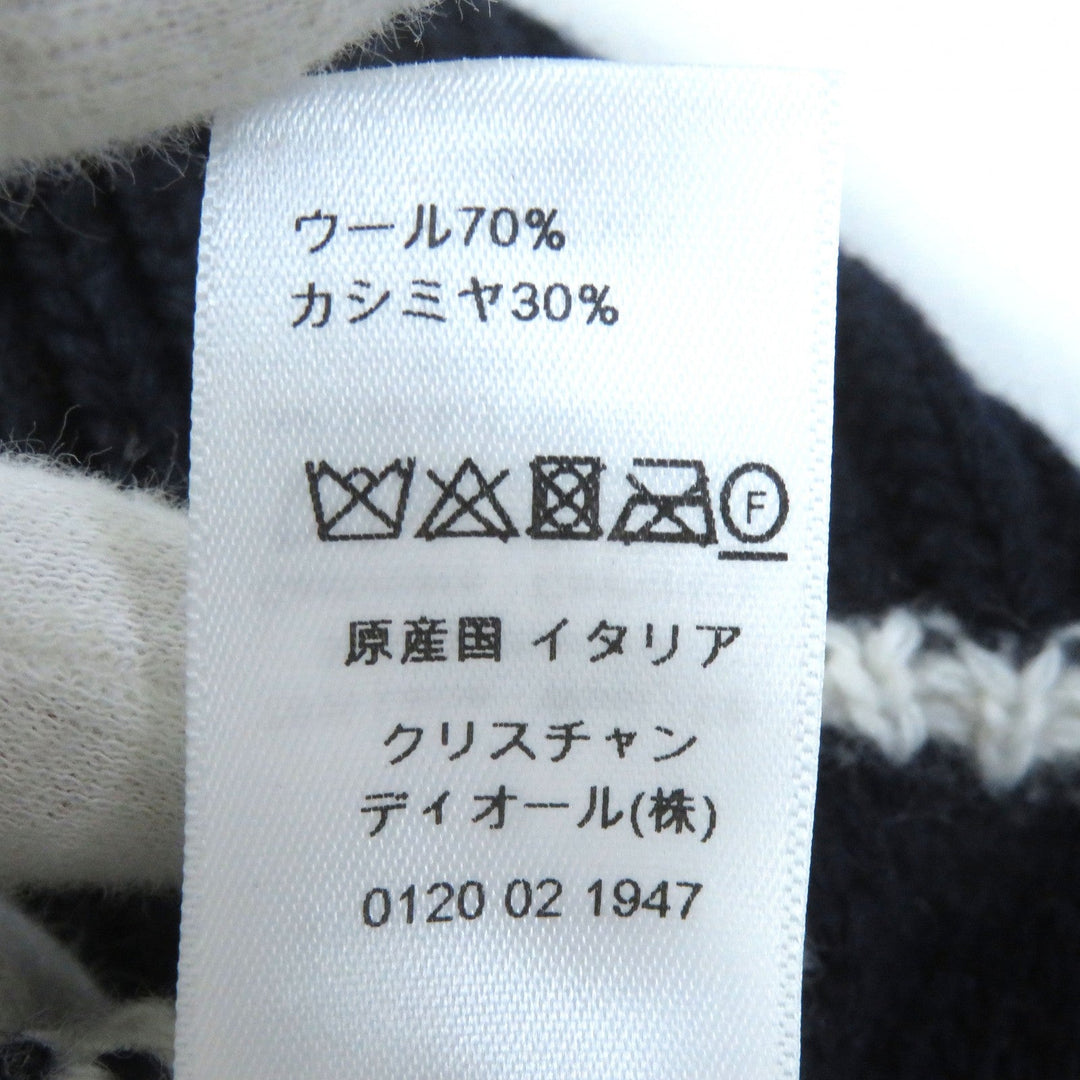 Christian Dior Knit cap 31NOE714IXGH Main: 70% wool, Main: 30% cashmere Navy white Women Used Authentic