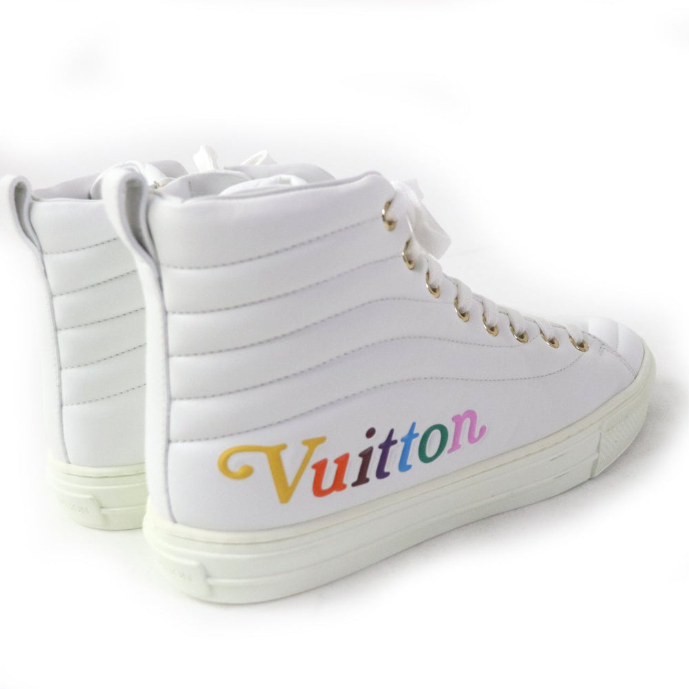 LOUIS VUITTON High cut sneakers Main: Leather white Stellar Line Women 36 Used Authentic