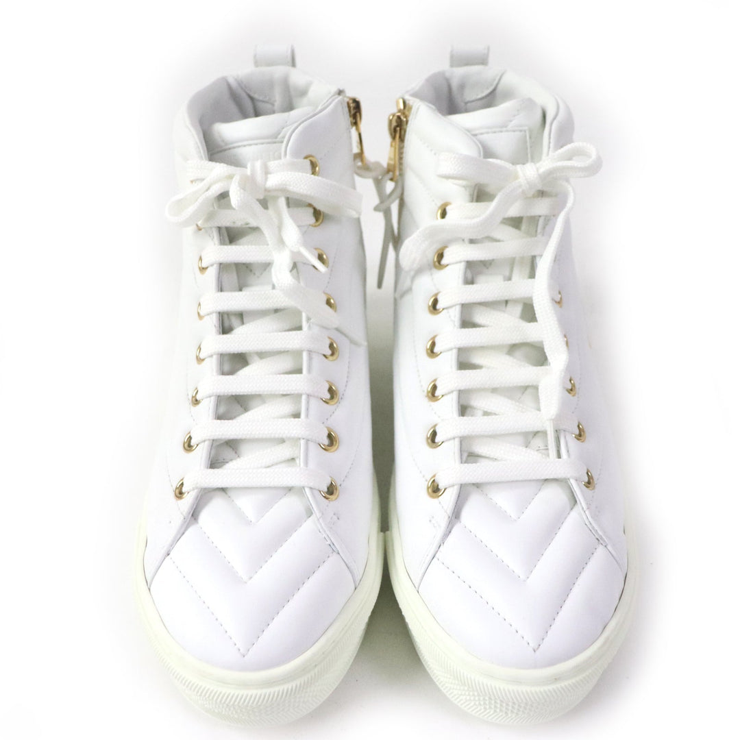 LOUIS VUITTON High cut sneakers Main: Leather white Stellar Line Women 36 Used Authentic