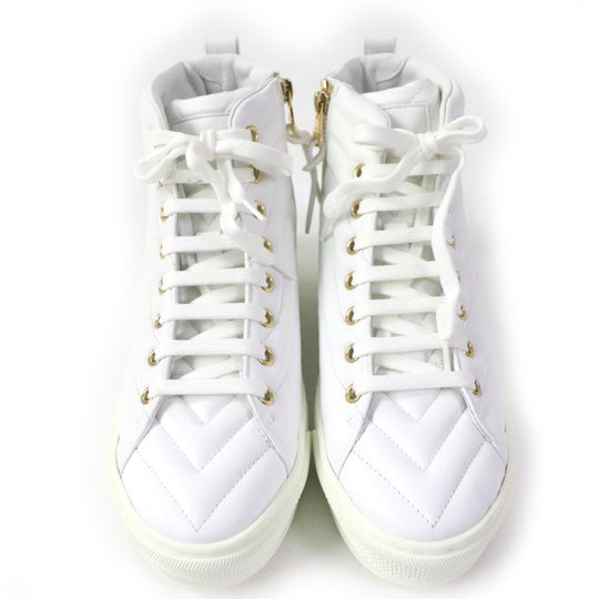 LOUIS VUITTON High cut sneakers Main: Leather white Stellar Line Women 36 Used Authentic