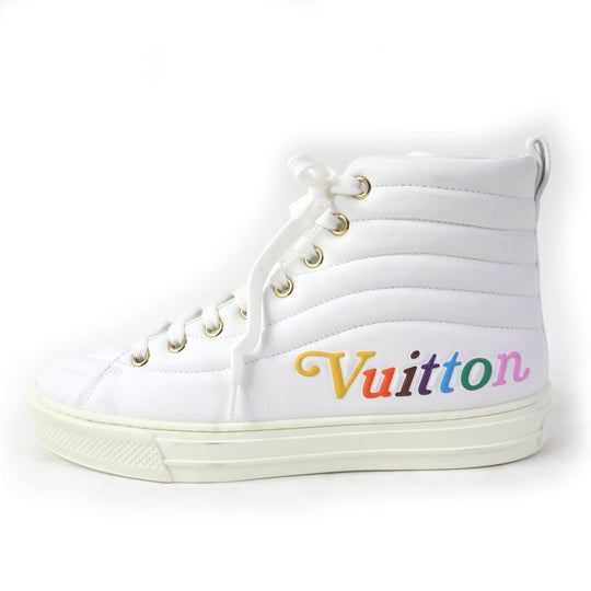 LOUIS VUITTON High cut sneakers Main: Leather white Stellar Line Women 36 Used Authentic