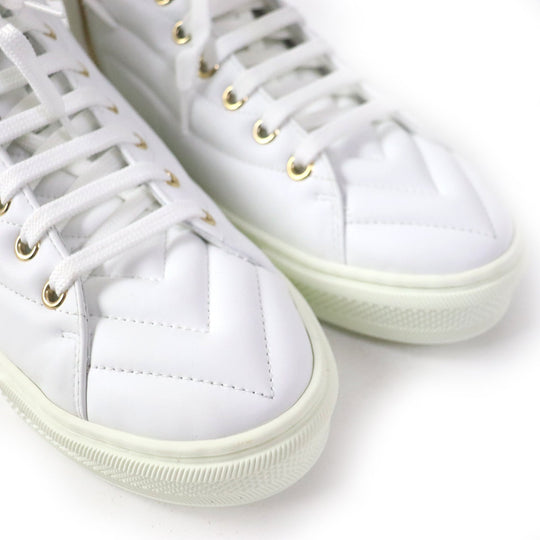 LOUIS VUITTON High cut sneakers Main: Leather white Stellar Line Women 36 Used Authentic