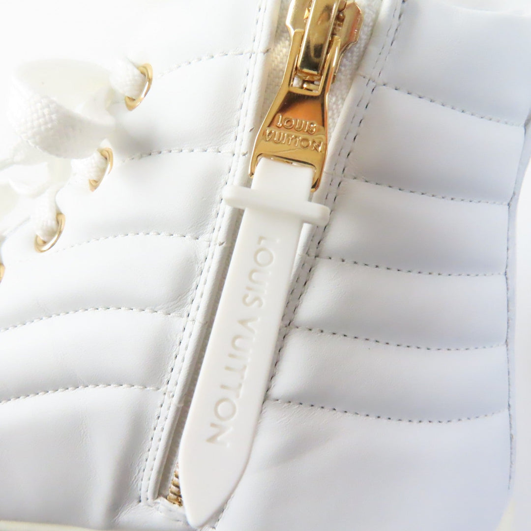 LOUIS VUITTON High cut sneakers Main: Leather white Stellar Line Women 36 Used Authentic