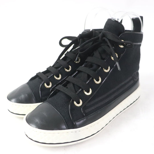 CHANEL High cut sneakers G34222 Main: Canvas black Women 35 Used Authentic