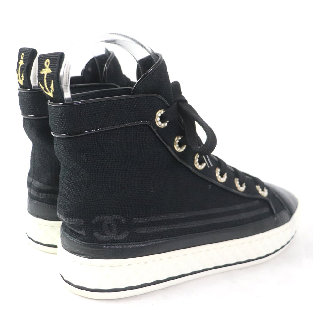 CHANEL High cut sneakers G34222 Main: Canvas black Women 35 Used Authentic