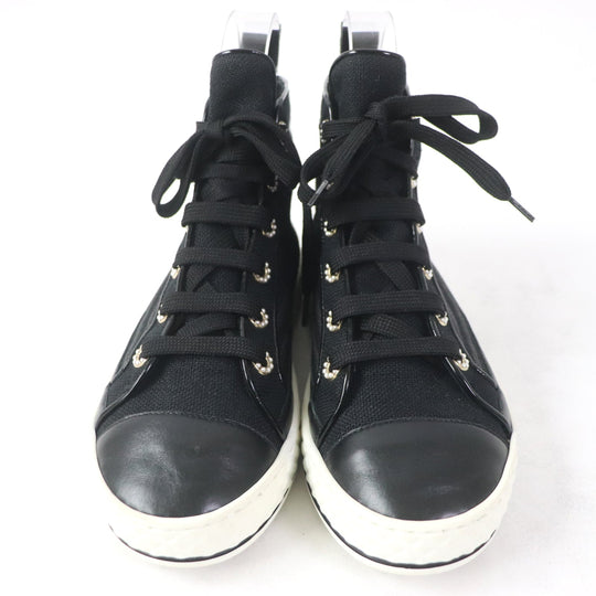 CHANEL High cut sneakers G34222 Main: Canvas black Women 35 Used Authentic