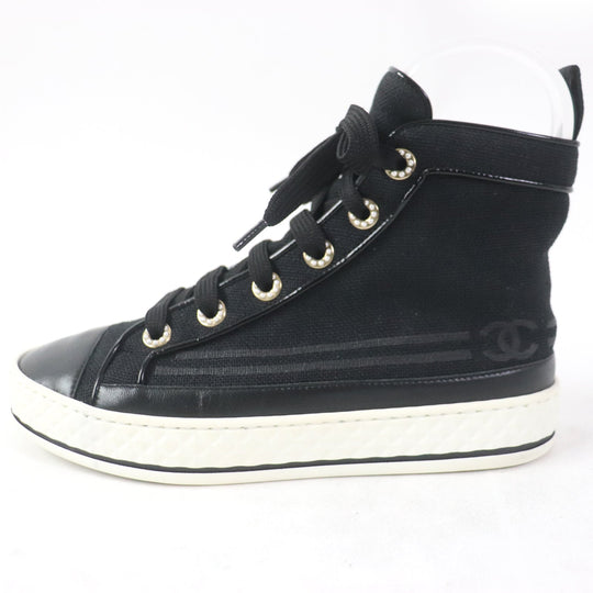 CHANEL High cut sneakers G34222 Main: Canvas black Women 35 Used Authentic