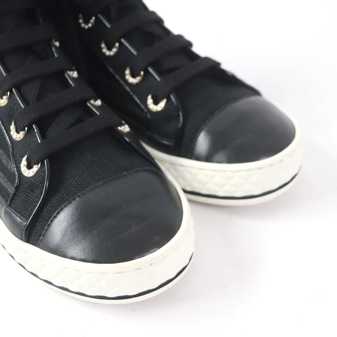 CHANEL High cut sneakers G34222 Main: Canvas black Women 35 Used Authentic