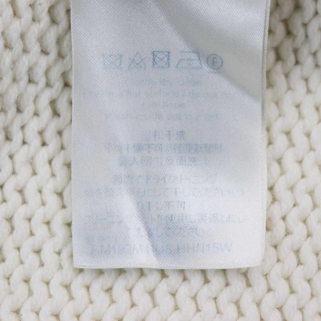 LOUIS VUITTON cardigan HHN15W Main: 100% wool off white Baseball zip-up knit long cardigan mens XL Used Authentic