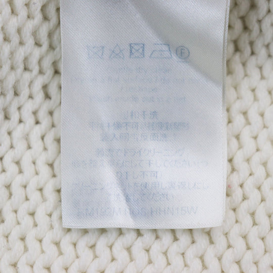 LOUIS VUITTON cardigan HHN15W Main: 100% wool off white Baseball zip-up knit long cardigan mens XL Used Authentic