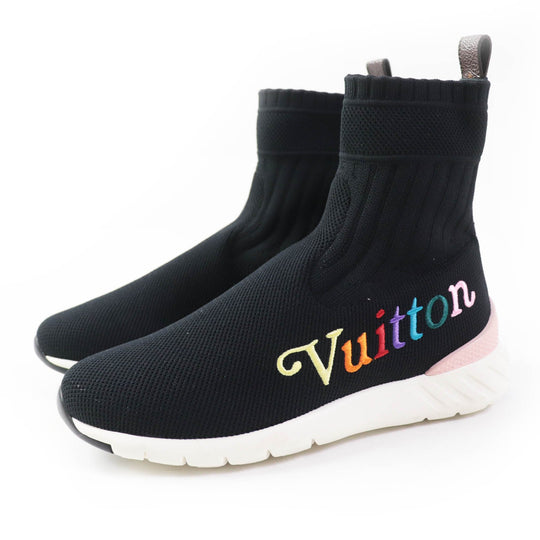 LOUIS VUITTON sneakers canvas black multi After game line Women 35 Used Authentic