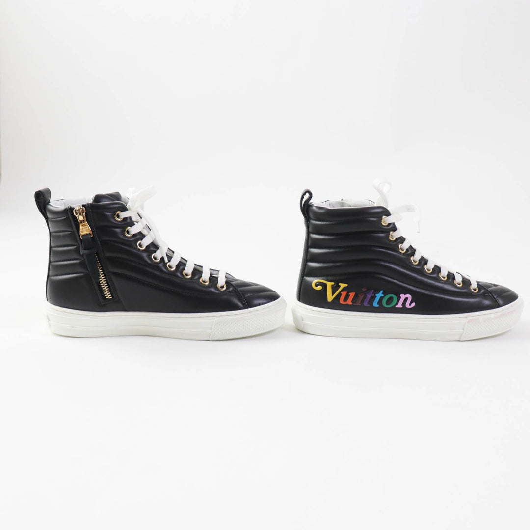 LOUIS VUITTON High cut sneakers Main: Leather black multi Stellar line Women 34 Used Authentic