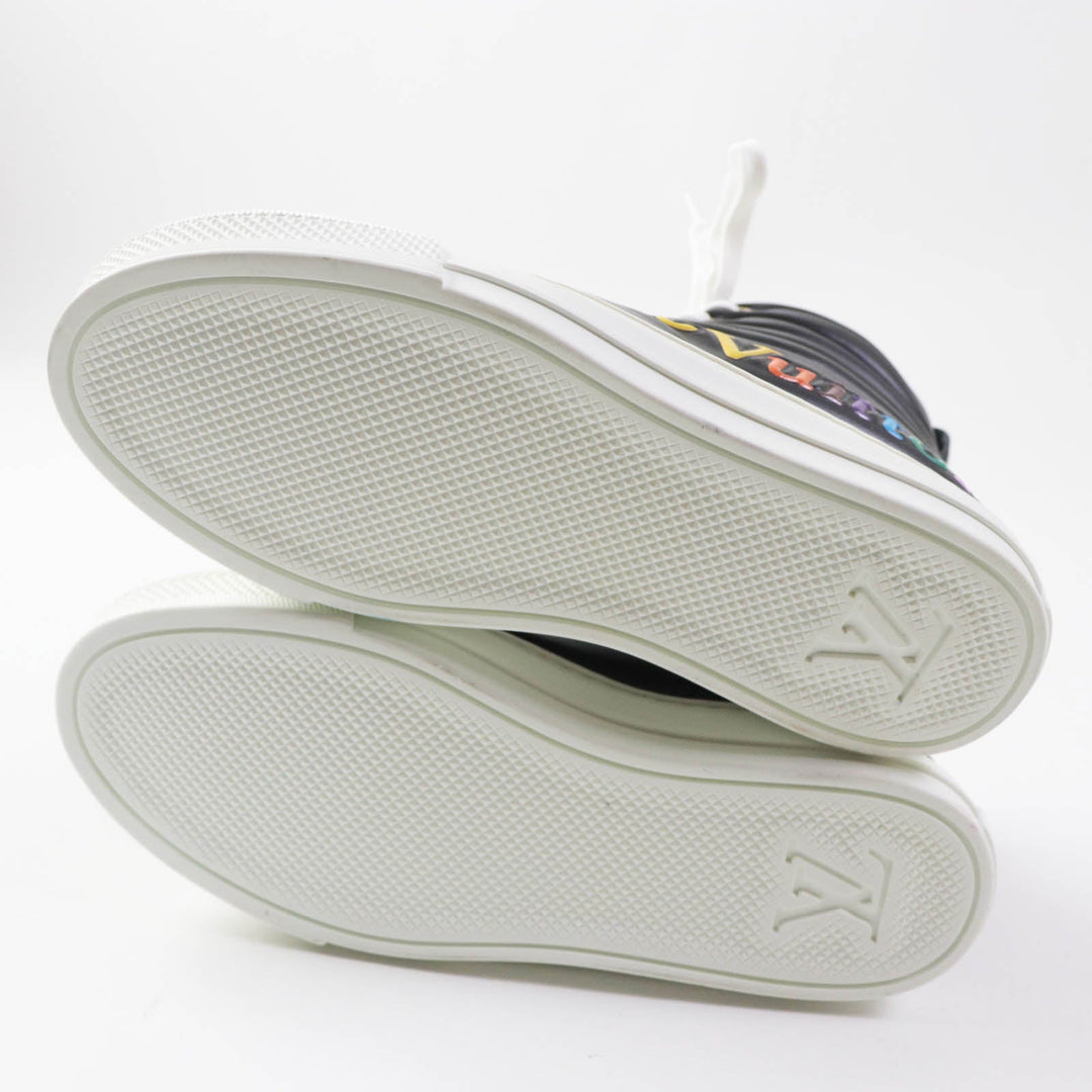 LOUIS VUITTON High cut sneakers Main: Leather black multi Stellar line Women 34 Used Authentic