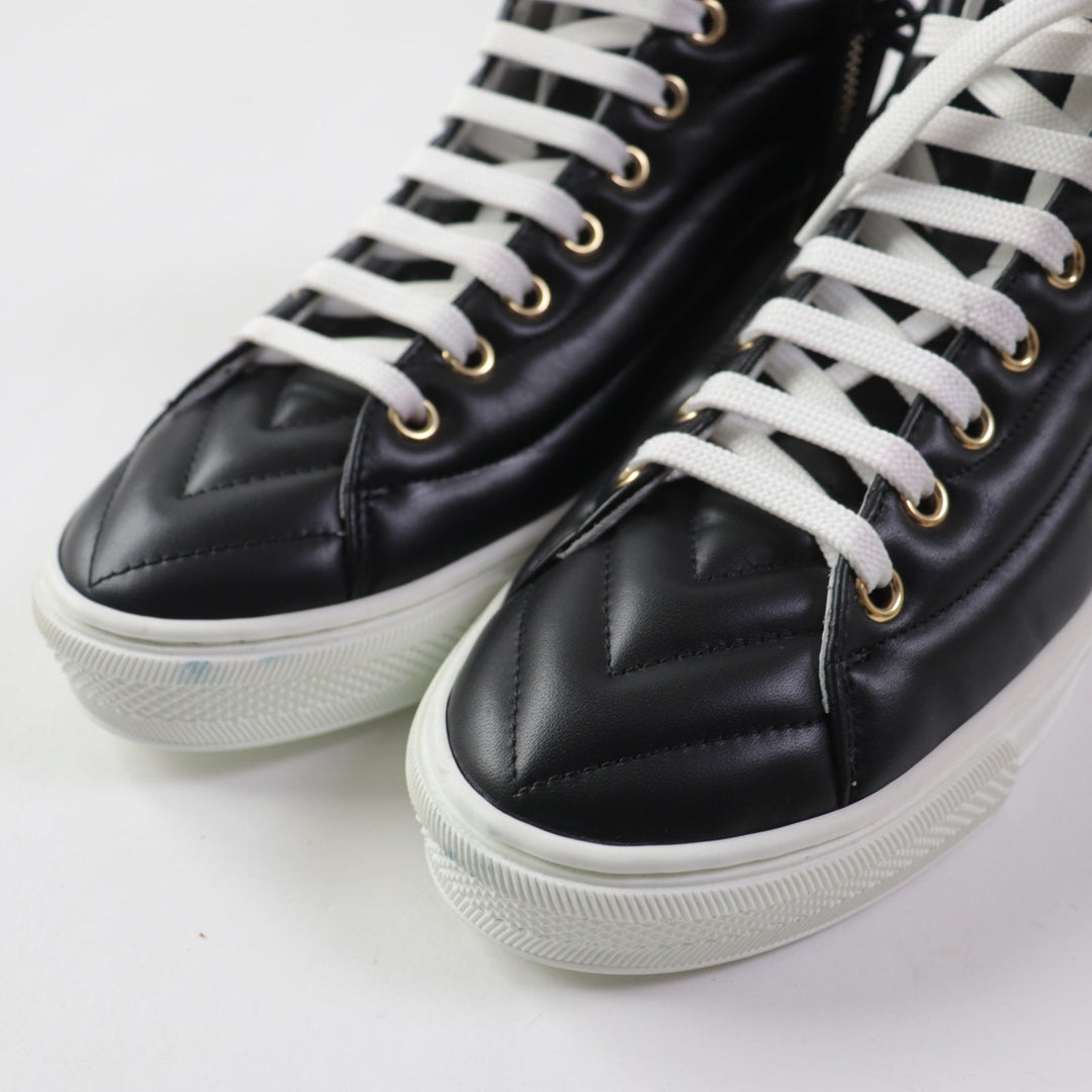 LOUIS VUITTON High cut sneakers Main: Leather black multi Stellar line Women 34 Used Authentic
