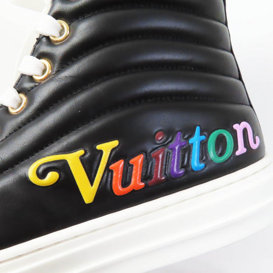 LOUIS VUITTON High cut sneakers Main: Leather black multi Stellar line Women 34 Used Authentic