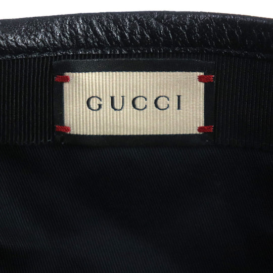 GUCCI cap 627114 Outer: 100% nylon, Lining: 100% cotton, Inner: 55% cotton, 45% rayon, Leather: Cowhide blue-black OFF THE GRID mens M Used Authentic