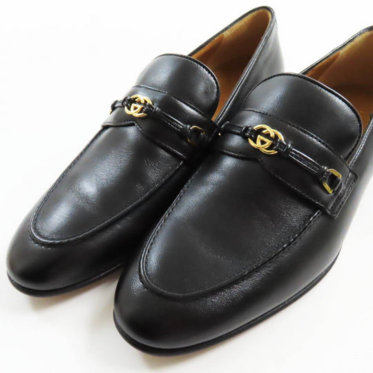 GUCCI loafers 740434 Main: Leather black Women 37 1/2 Used Authentic
