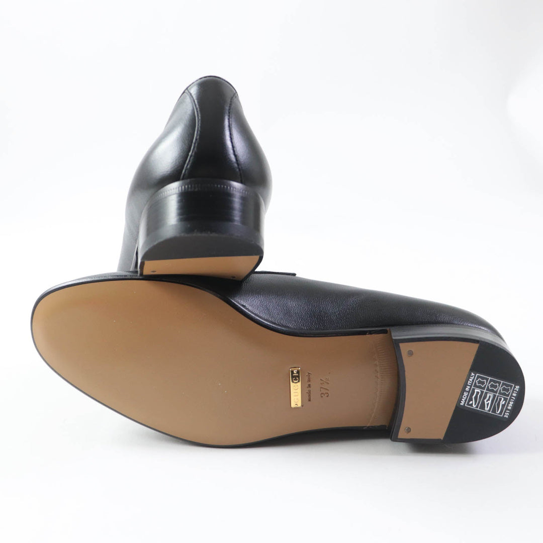 GUCCI loafers 740434 Main: Leather black Women 37 1/2 Used Authentic