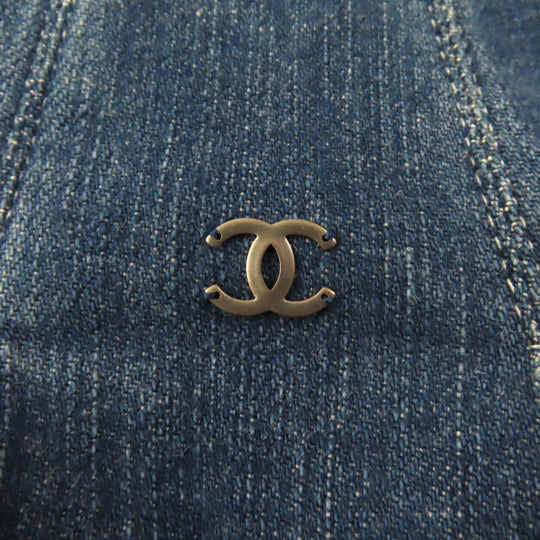 CHANEL one piece 07C P30000 Main: 98% cotton, Main: 2% polyurethane Indigo Women 40 Used Authentic
