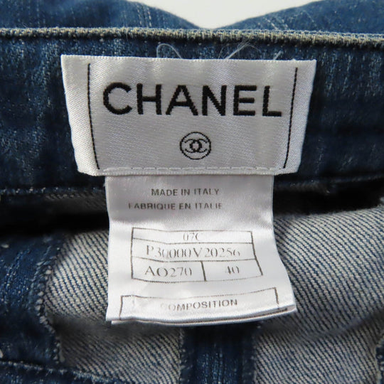CHANEL one piece 07C P30000 Main: 98% cotton, Main: 2% polyurethane Indigo Women 40 Used Authentic