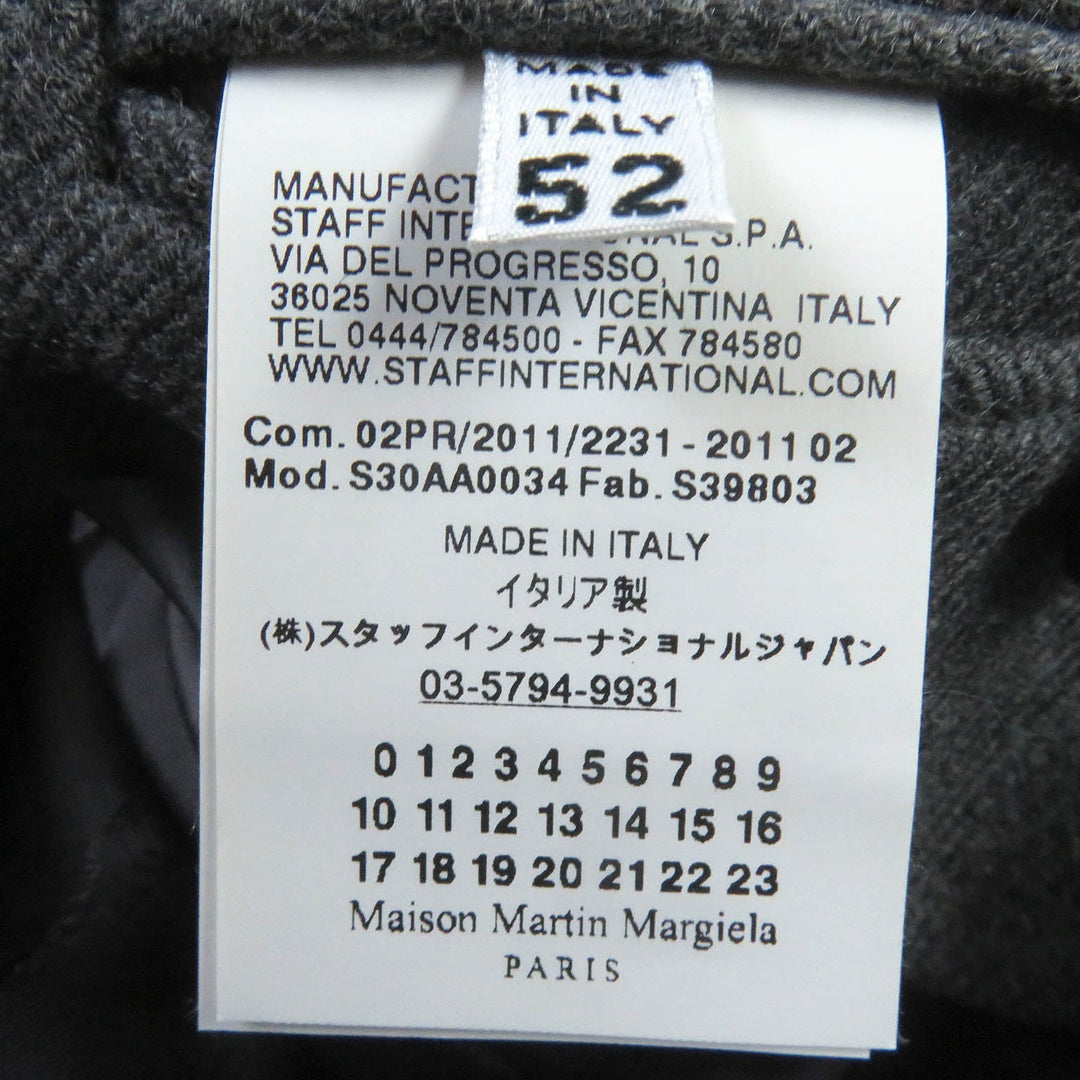 Maison Margiela Chester coat Outer: 100% wool, Lining: 52% cupra, Lining: 48% rayon, Sleeve lining: 100% rayon gray mens 52 Used Authentic