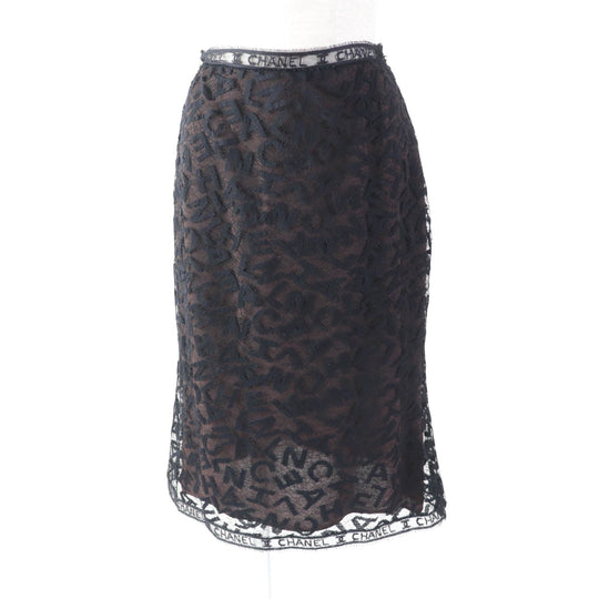 CHANEL Tight Skirt 98A P11845 Outer: 72% cotton, Outer: 28% nylon, Lining: 77% acetate, Lining: 23% polyester black Women 38 Used Authentic